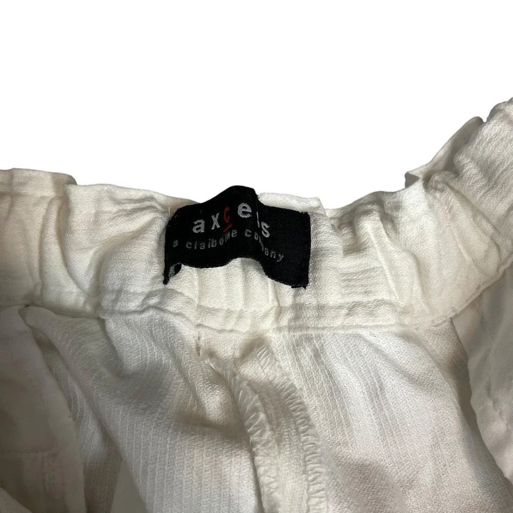 Axcess Liz Claiborne White Linen Blend Wide Leg Drawstring Pants Mens XL